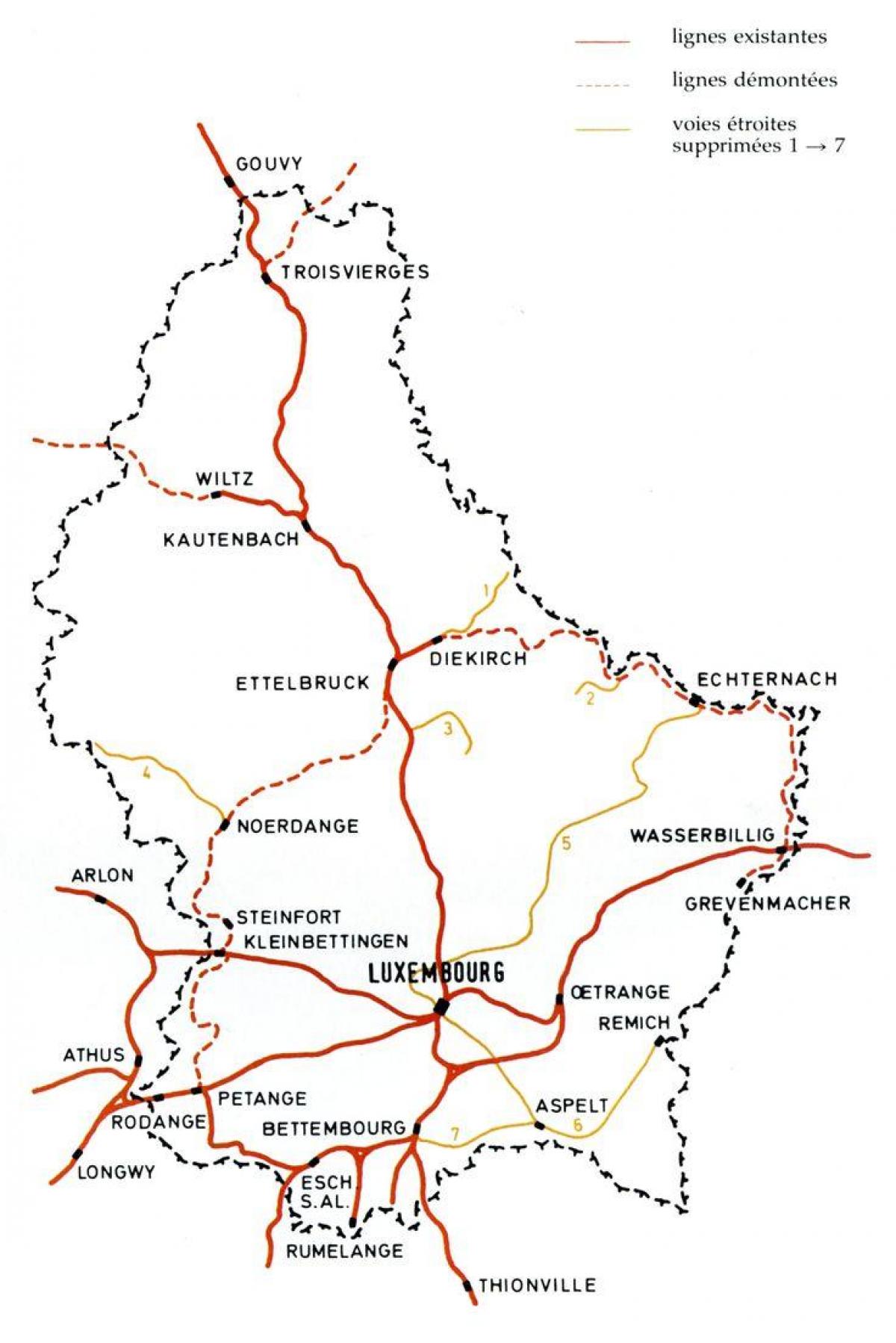 mapa Luksemburg željeznička stanica