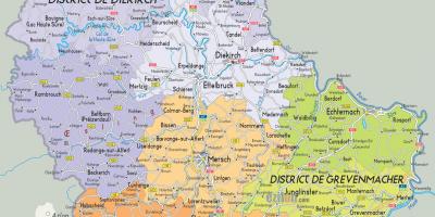 Luksemburgu zemlji mapu