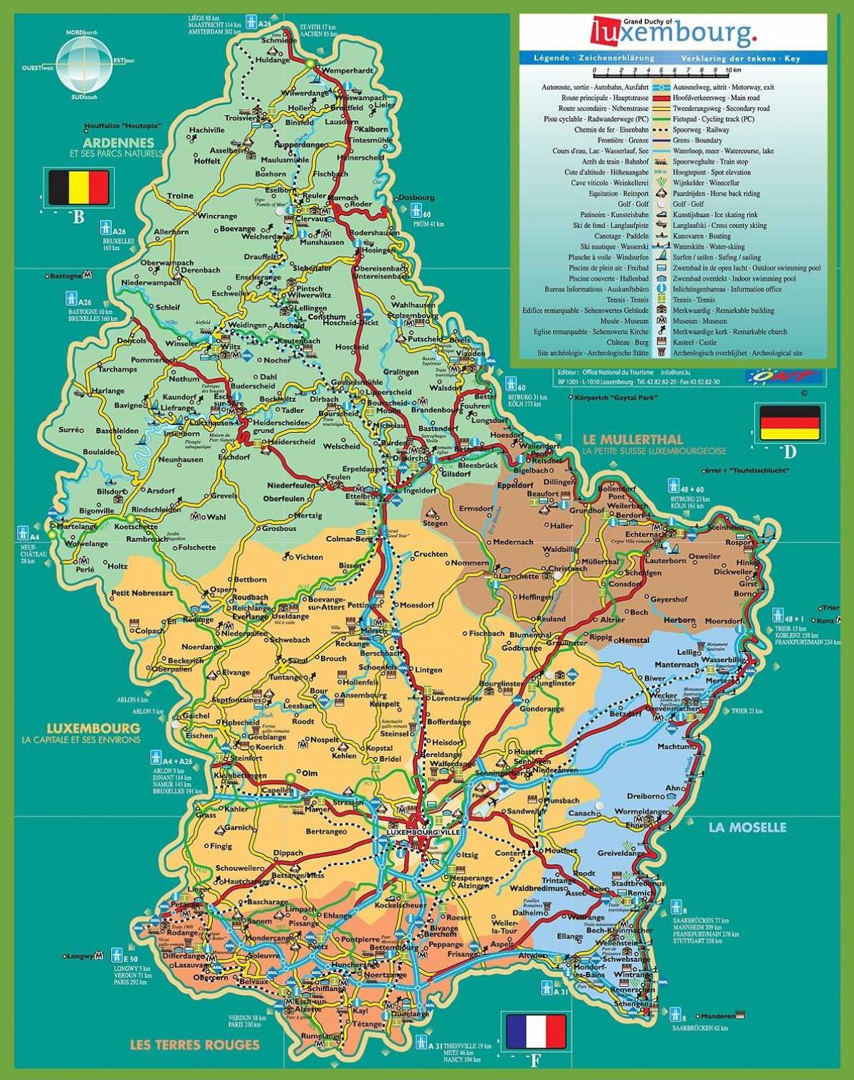 Luksemburgu atrakcije mapu