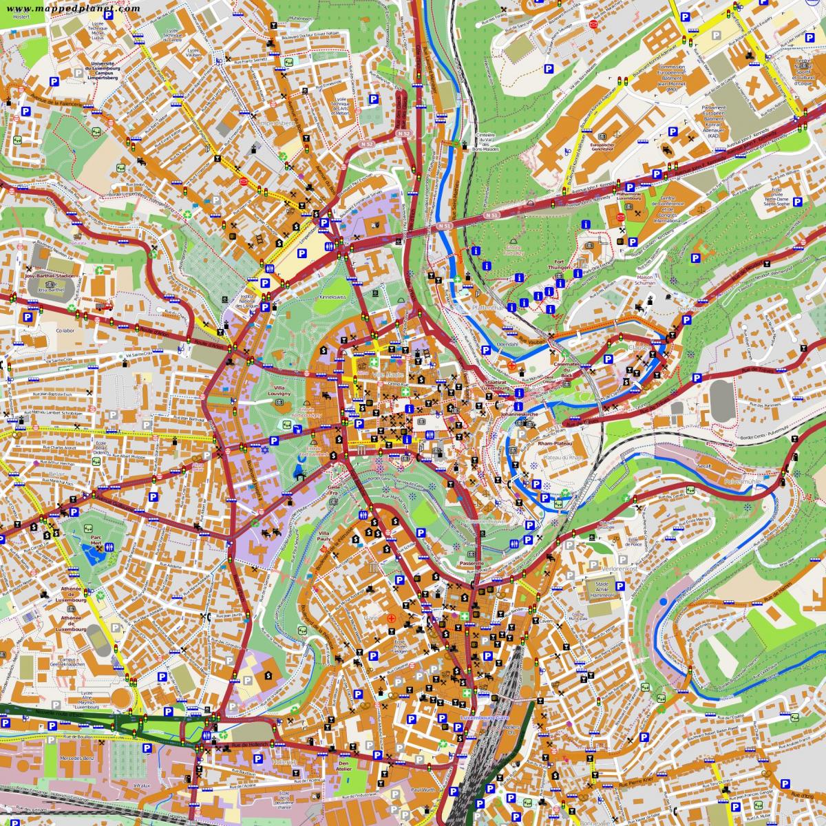 mapa Luksemburg centar grada