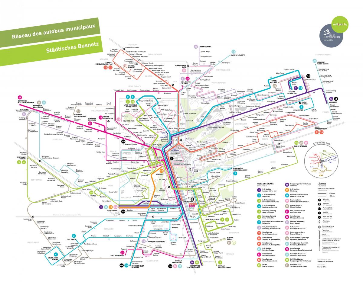 mapa Luksemburg javnog prevoza