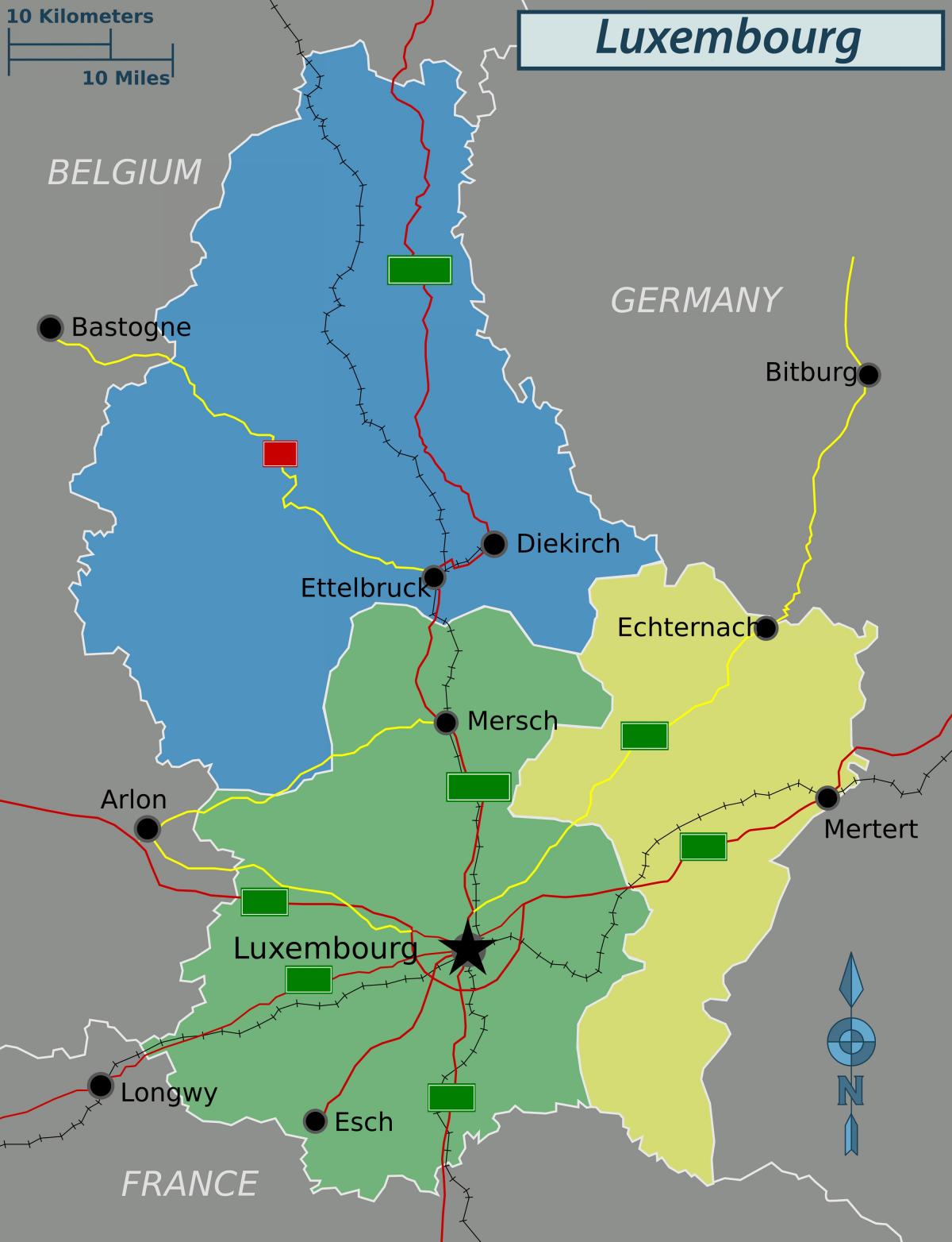 mapa Luksemburg politički