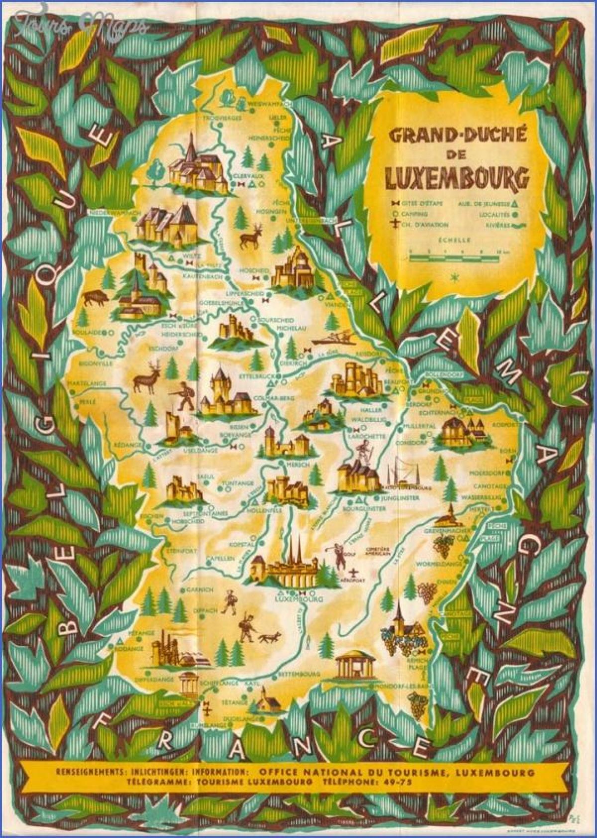 mapa Luksemburg razgledanje