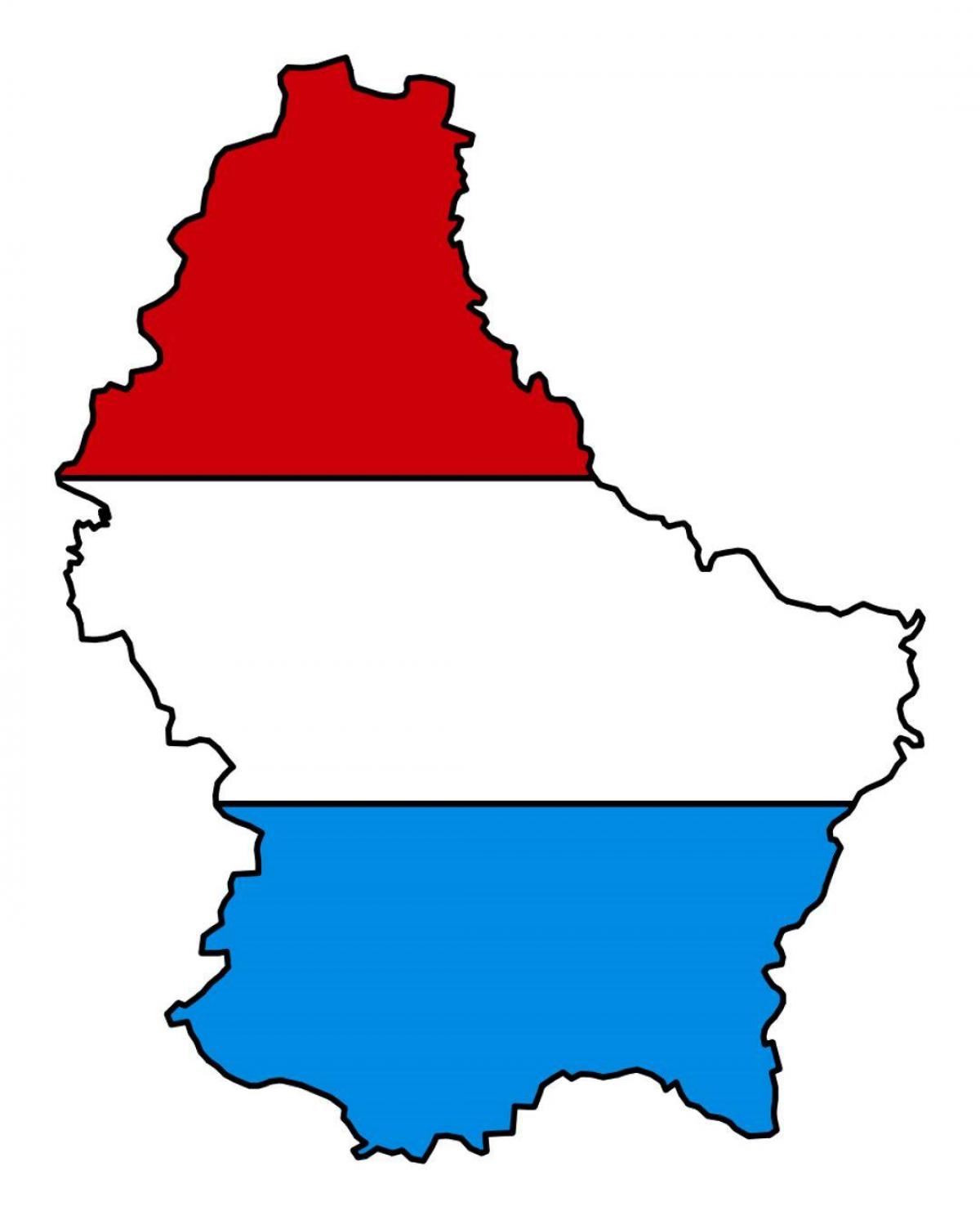 mapa Luksemburg zastavu 