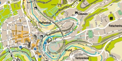 Mapa Luksemburg ulice